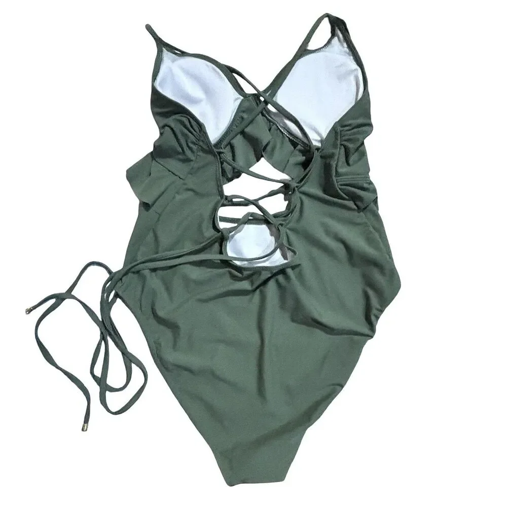 DAVI & DANI Monokini Women’s XL Ruffle One Piece Swimsuit